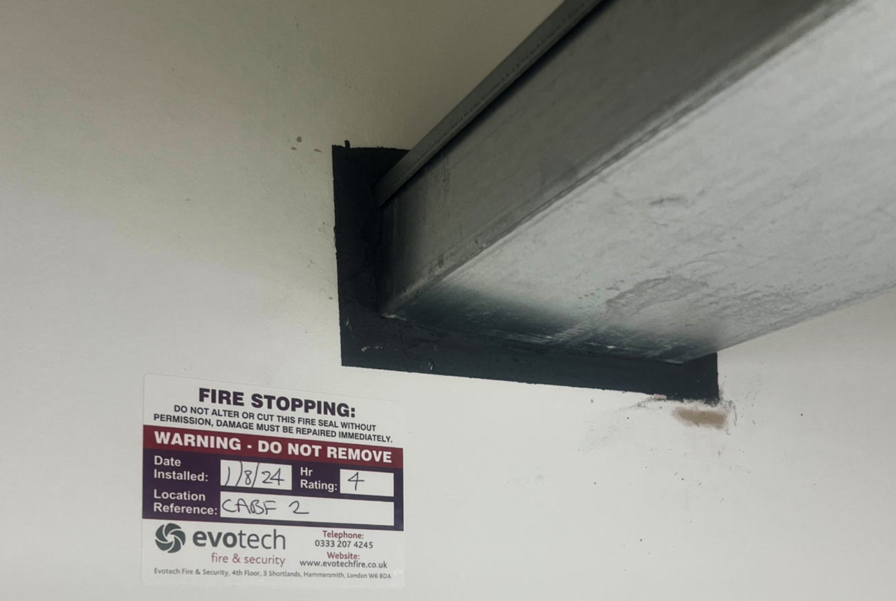 Fire Stopping at large retail store - Evotech Fire and Security